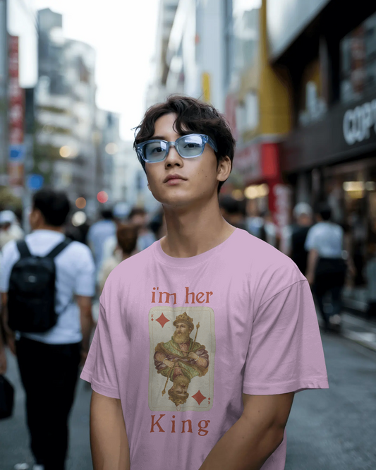 Vintage King of Diamonds Couple T-Shirt – Retro Aesthetic Oversized Streetwear for Men